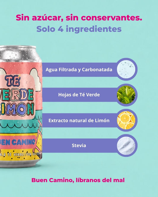 Té Verde Limón Sin Azúcar | Pack Latas 355 ml