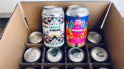 6 Pack Variedades 50% Jamaica 50% Ginger, Latas 355 ml