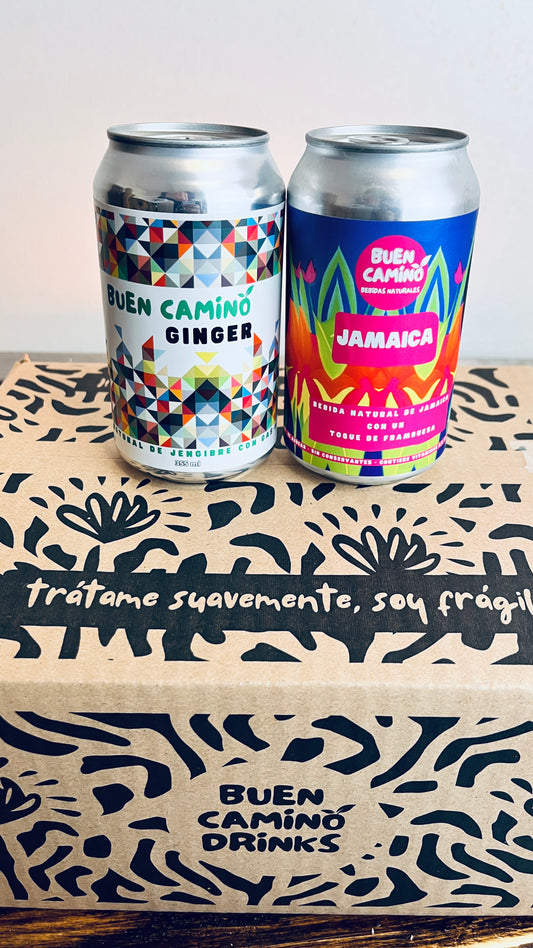 6 Pack Variedades 50% Jamaica 50% Ginger, Latas 355 ml